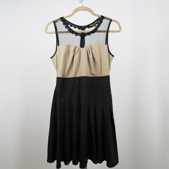 NWOT Angel Eye London Black and Beige Mixed Media Dress M Modcloth - Picture 15 of 16